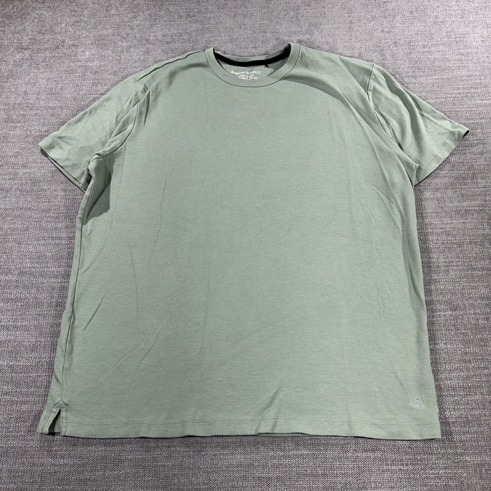 Banana Republic Luxe Touch Performance Tee Mens XL Sage Green Excellent Cotton